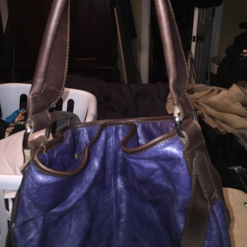 Blue leather Tano tote.